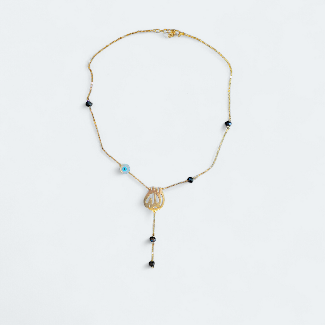 Loujain Accessories - Allah charm with eye necklace