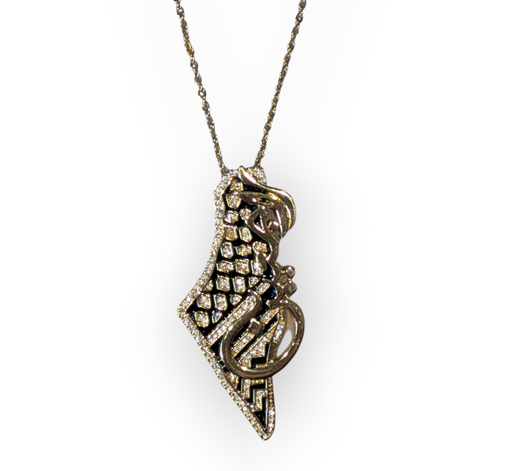 راجعين Palestine Map necklace