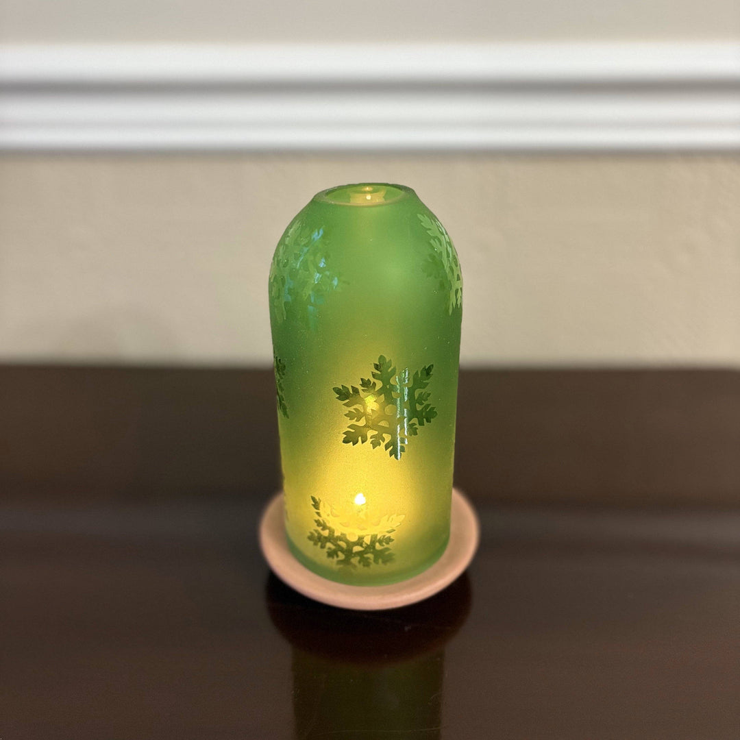 Upcycled Glass Lantern - Snowflakes