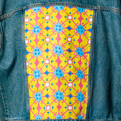 Custom Mosaic Hand Painted Denim Jacket