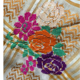 Hand embroidered Flowers Keffiyeh