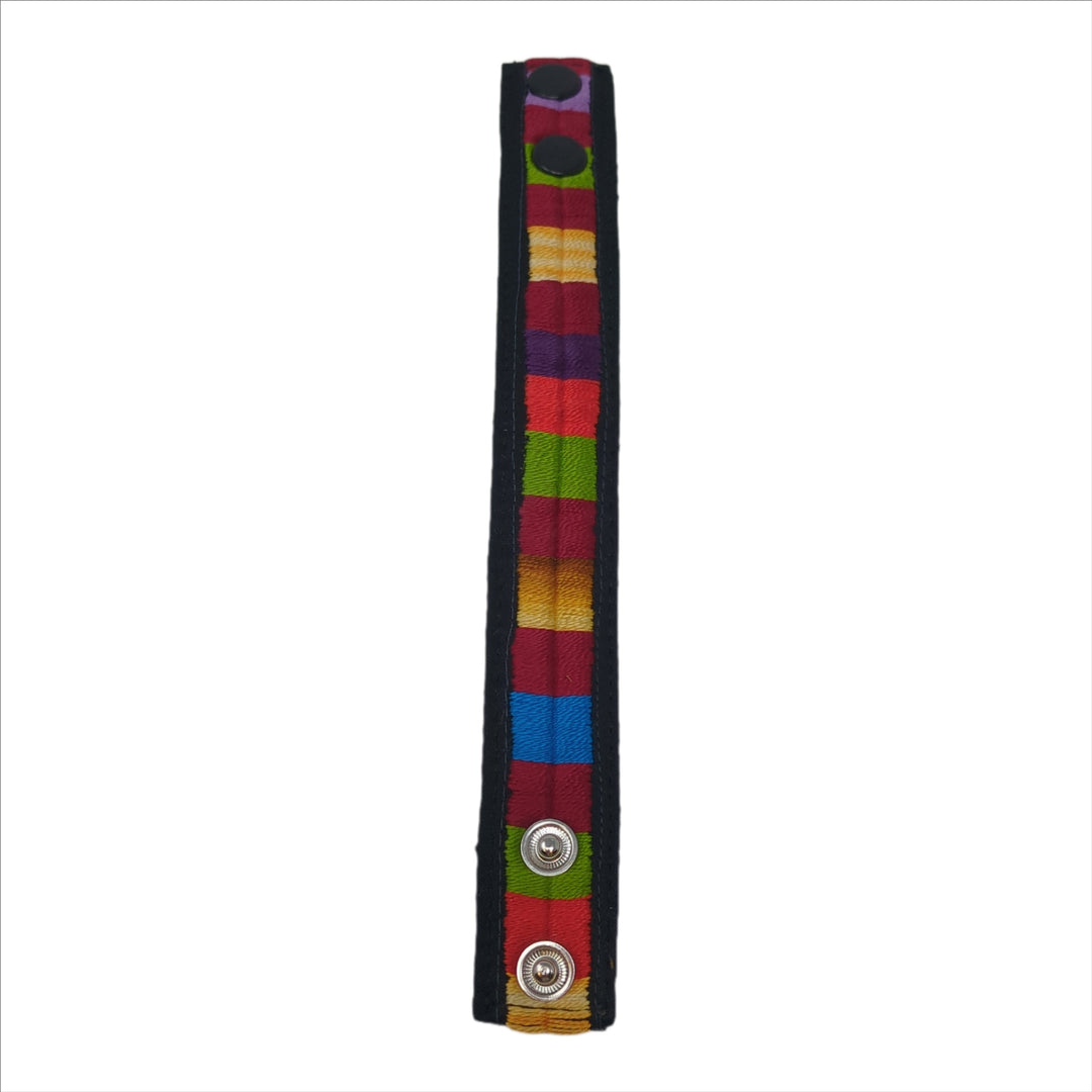 Tatreez bracelet with double snap closure