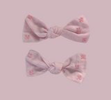 Cross-Stitch Linen Bows (set of 2)