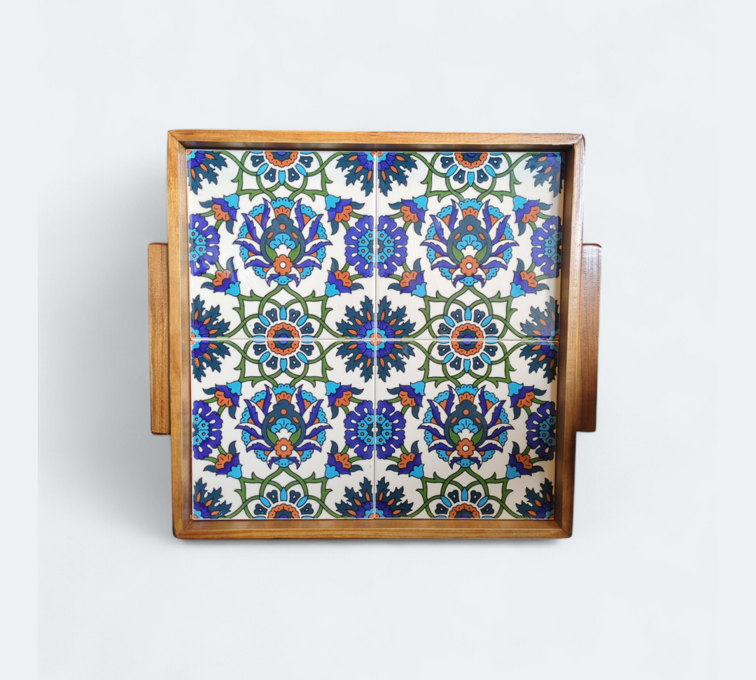 Tiled Square Tray (4) Made in Palestine