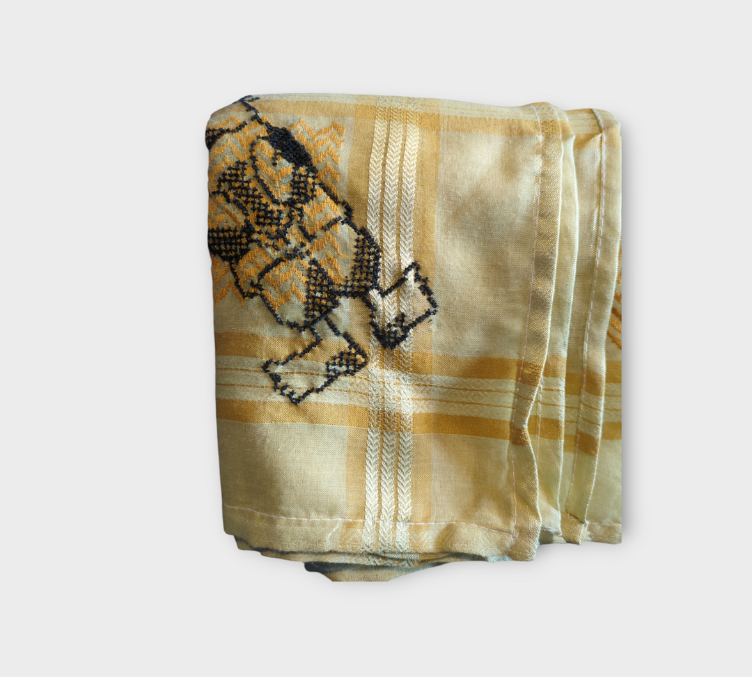Hand embroidered Handala Keffiyeh