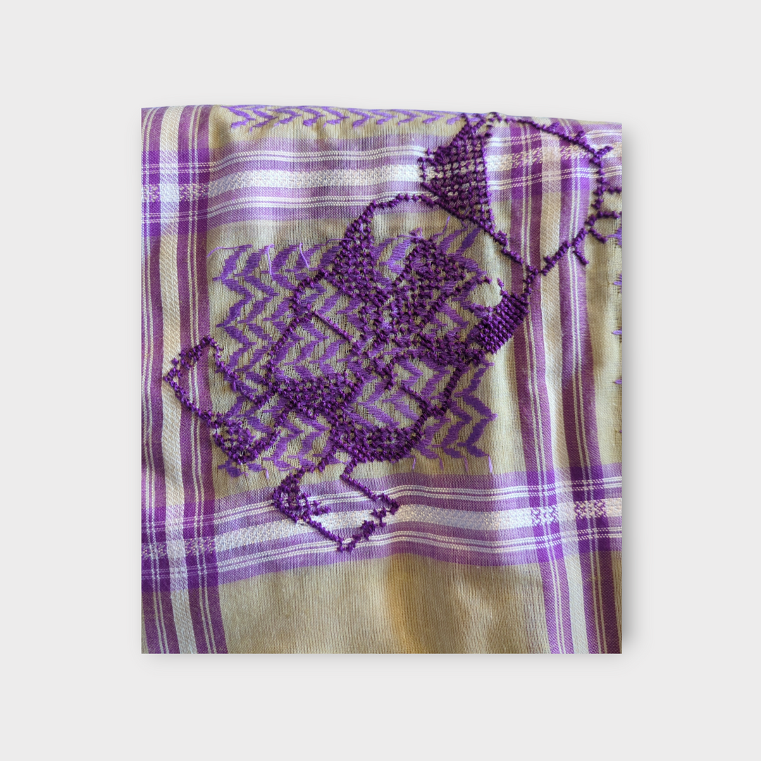 Hand embroidered Handala Keffiyeh