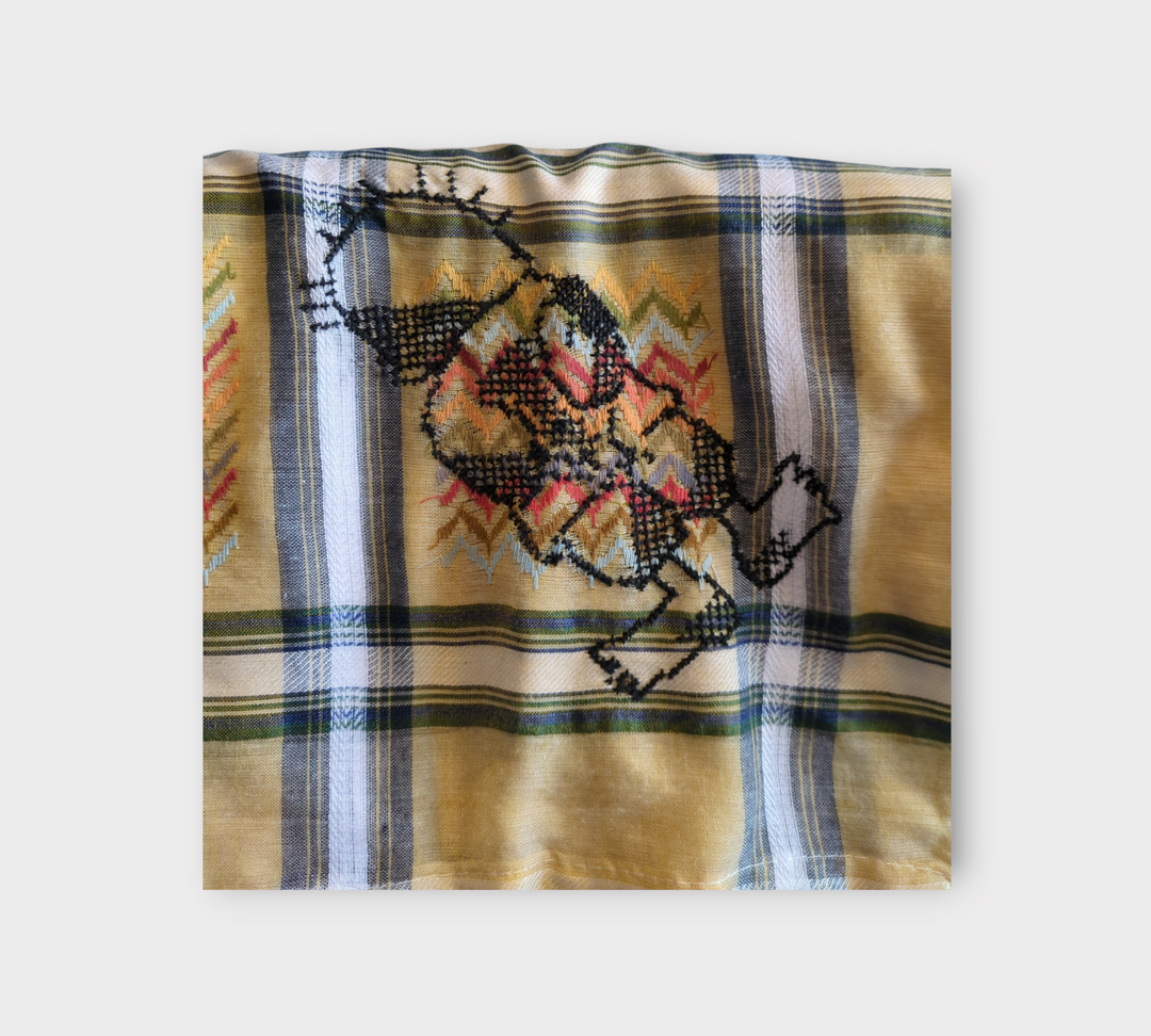 Hand embroidered Handala Keffiyeh
