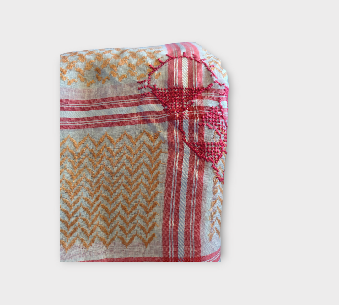 Hand embroidered Handala Keffiyeh