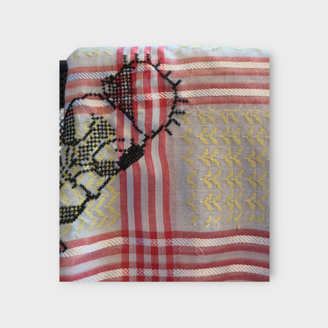 Hand embroidered Handala Keffiyeh