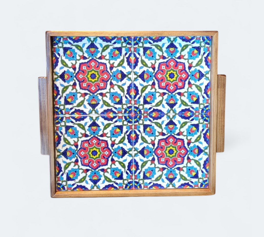 Tiled Square Tray (4) Made in Palestine