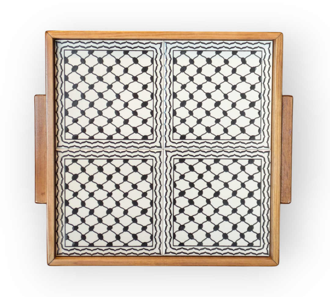 Tiled Square Tray (4) Made in Palestine