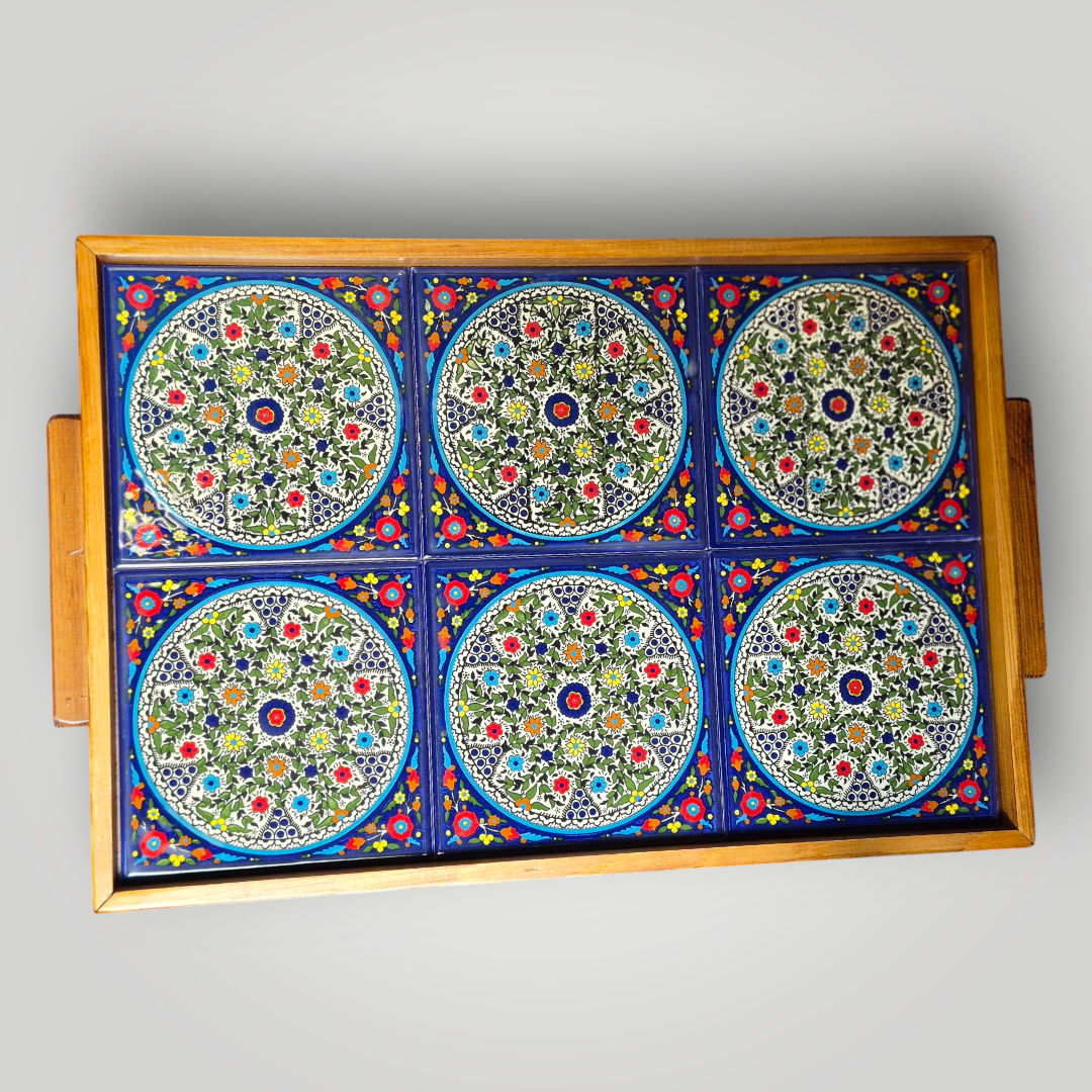 Tiled Tray (6 tiles) Made in Palestine