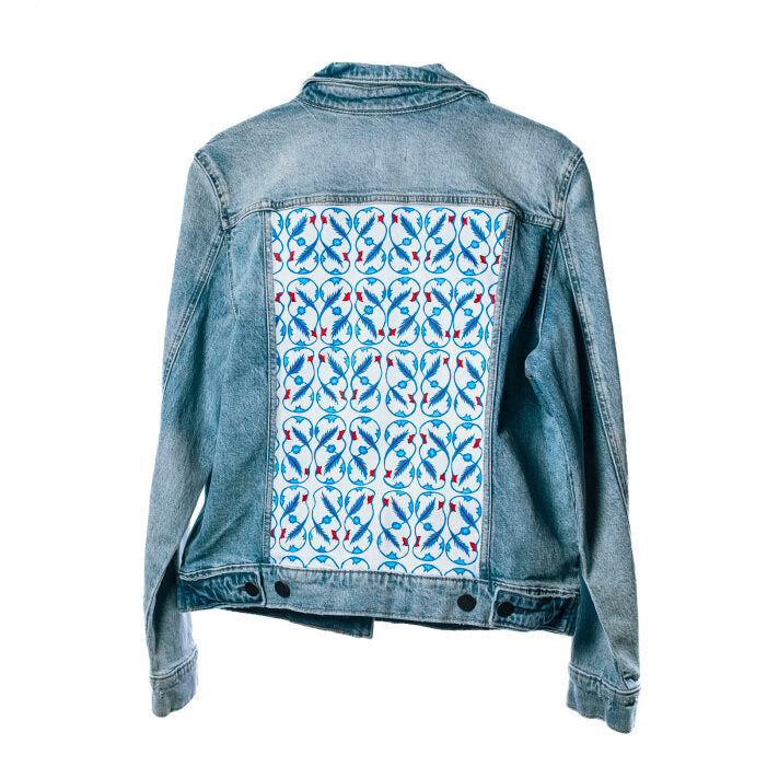 Custom Mosaic Hand Painted Denim Jacket