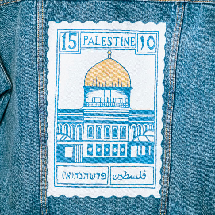 Custom Vintage Stamp Hand Painted Denim Jacket