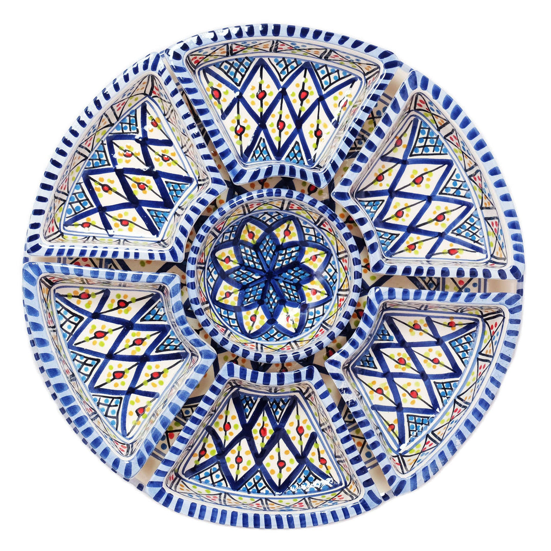 Dark Blue Rosette Tapas Ceramic Serving Pieces