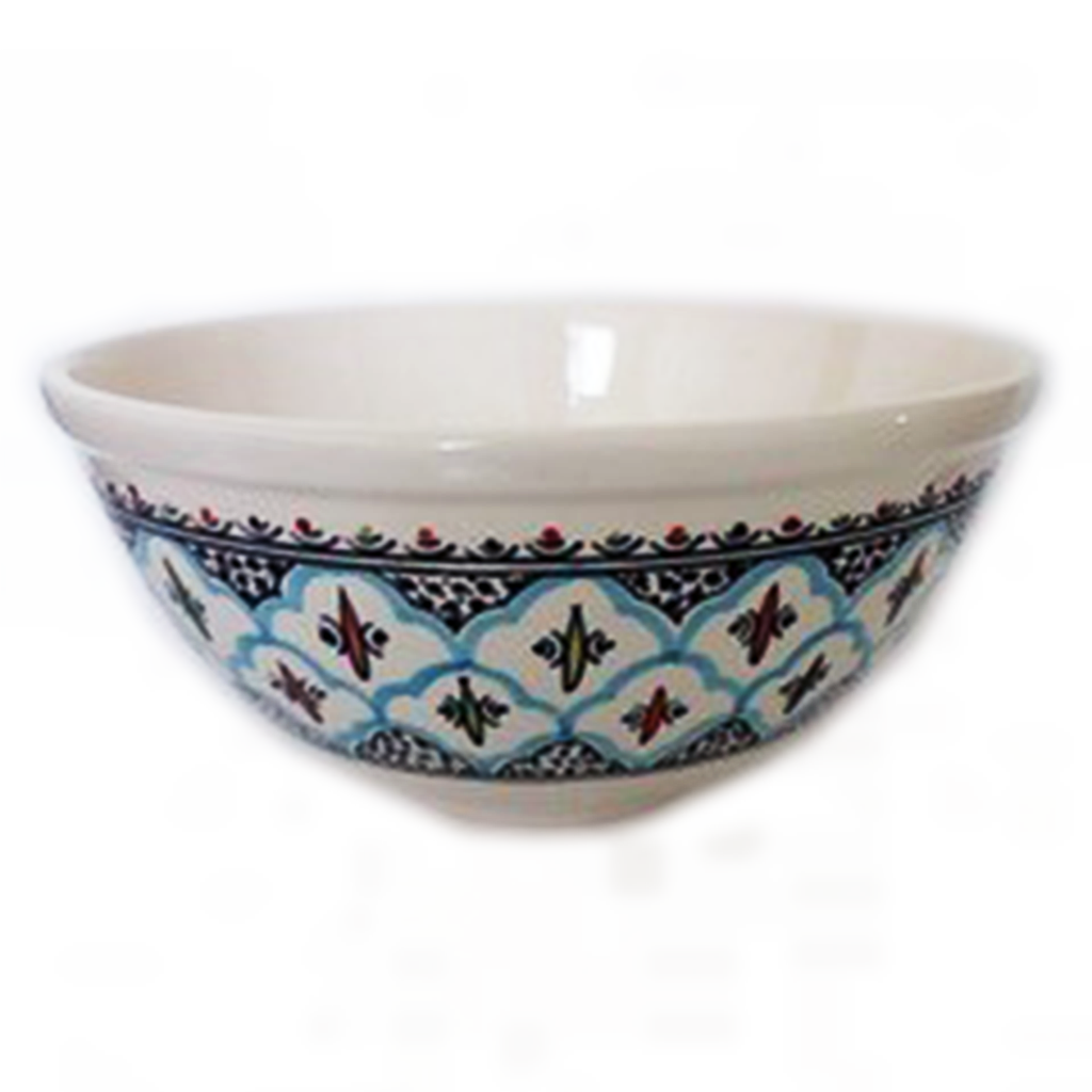 12" Hand Painted Rosette Large Deep Bowl