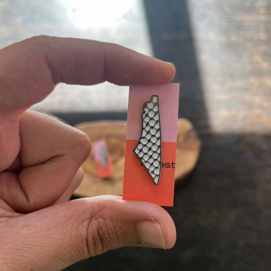 Palestine Map Keffiyeh Enamel Pin