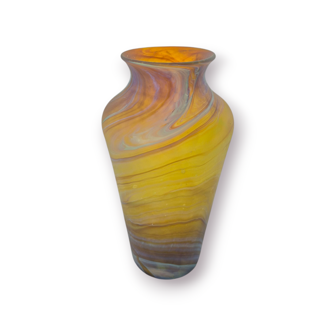 Hebron Glass Marbled Swirl Vase
