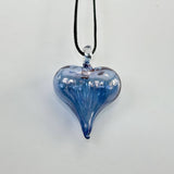 Blown Glass Heart Pendant - Light Blue