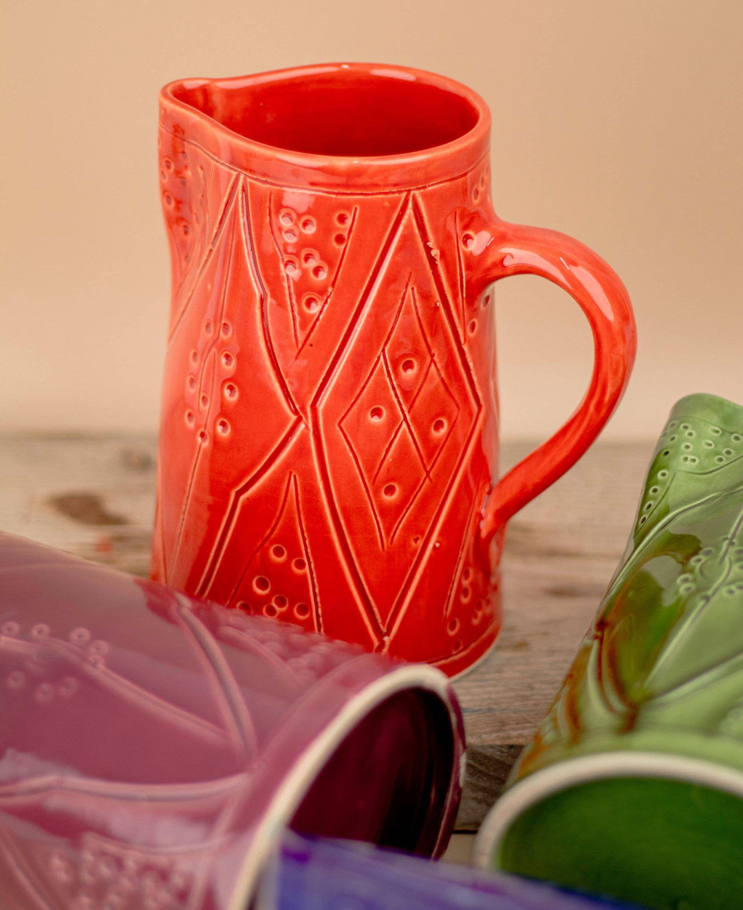 Handmade Ceramic Moroccan Pitcher