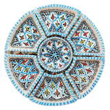 Rosette Hand Painted Tapas Chip & Dip Taco Ceramic Server