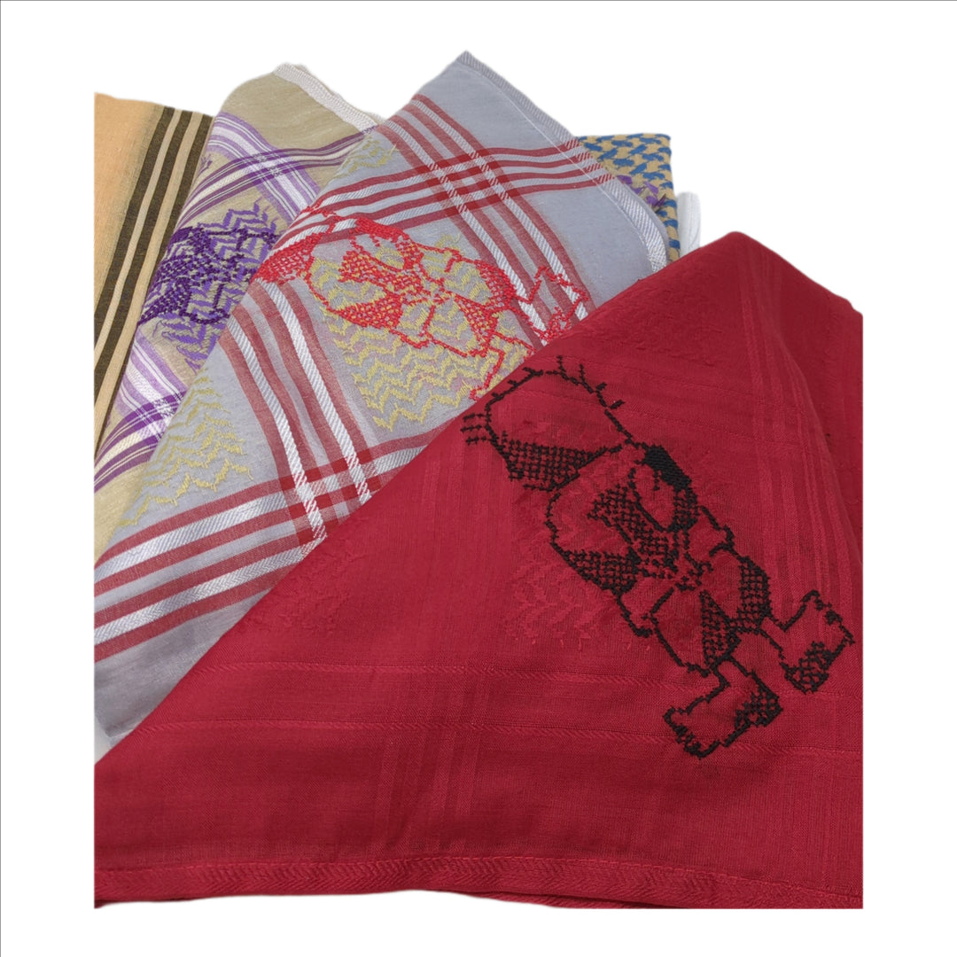 Hand embroidered Handala Keffiyeh