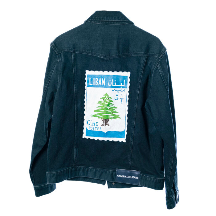 Custom Vintage Stamp Hand Painted Denim Jacket