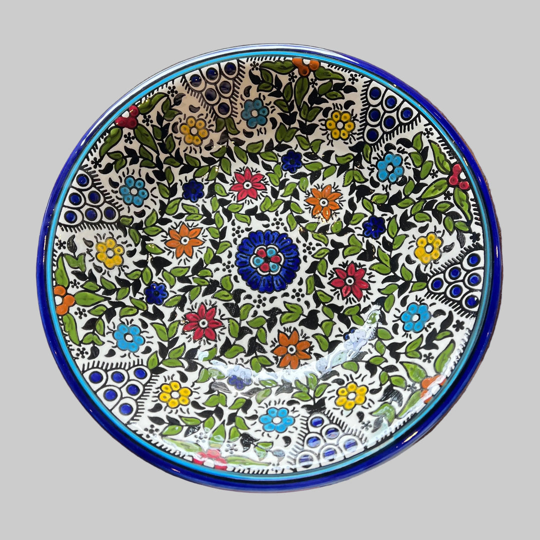 Delicate circular pattern round serving platter (Made in Palestine)