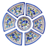 Blue Fish Hand Painted Ceramic Tapas Chip & Dip Server