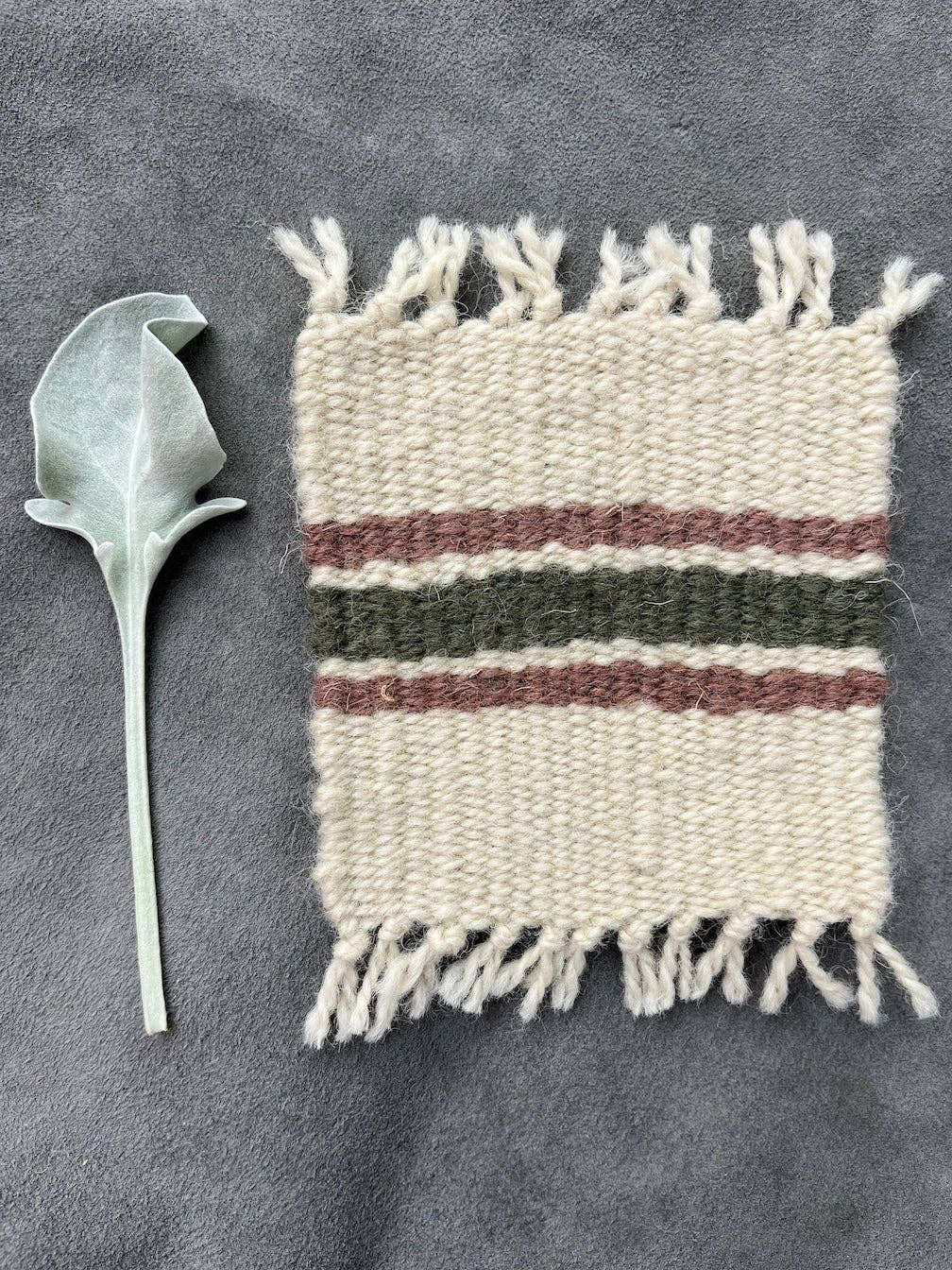 Woven Coaster Set-Sage and Dusty Rose