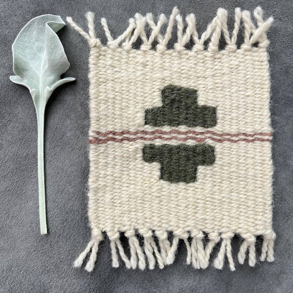 Woven Coaster Set-Sage and Dusty Rose