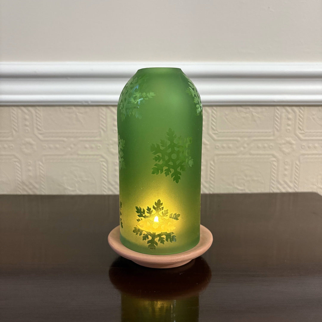 Upcycled Glass Lantern - Snowflakes