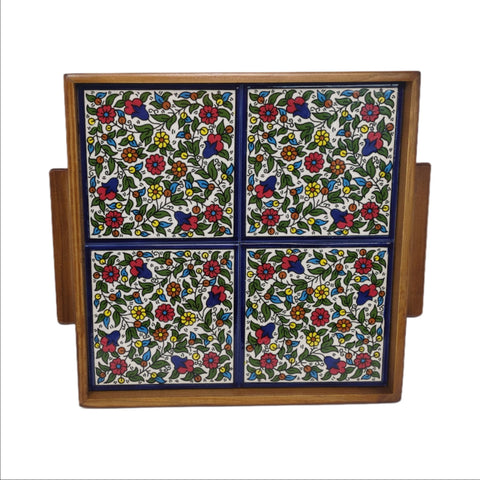 Tiled Square Tray (4) Made in Palestine