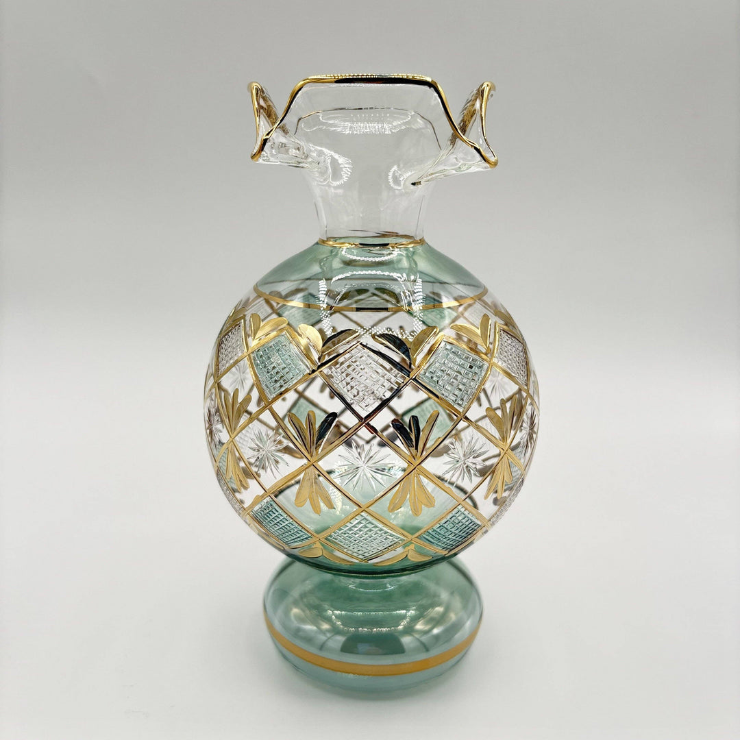 Blown Glass Vase - Starburst Green
