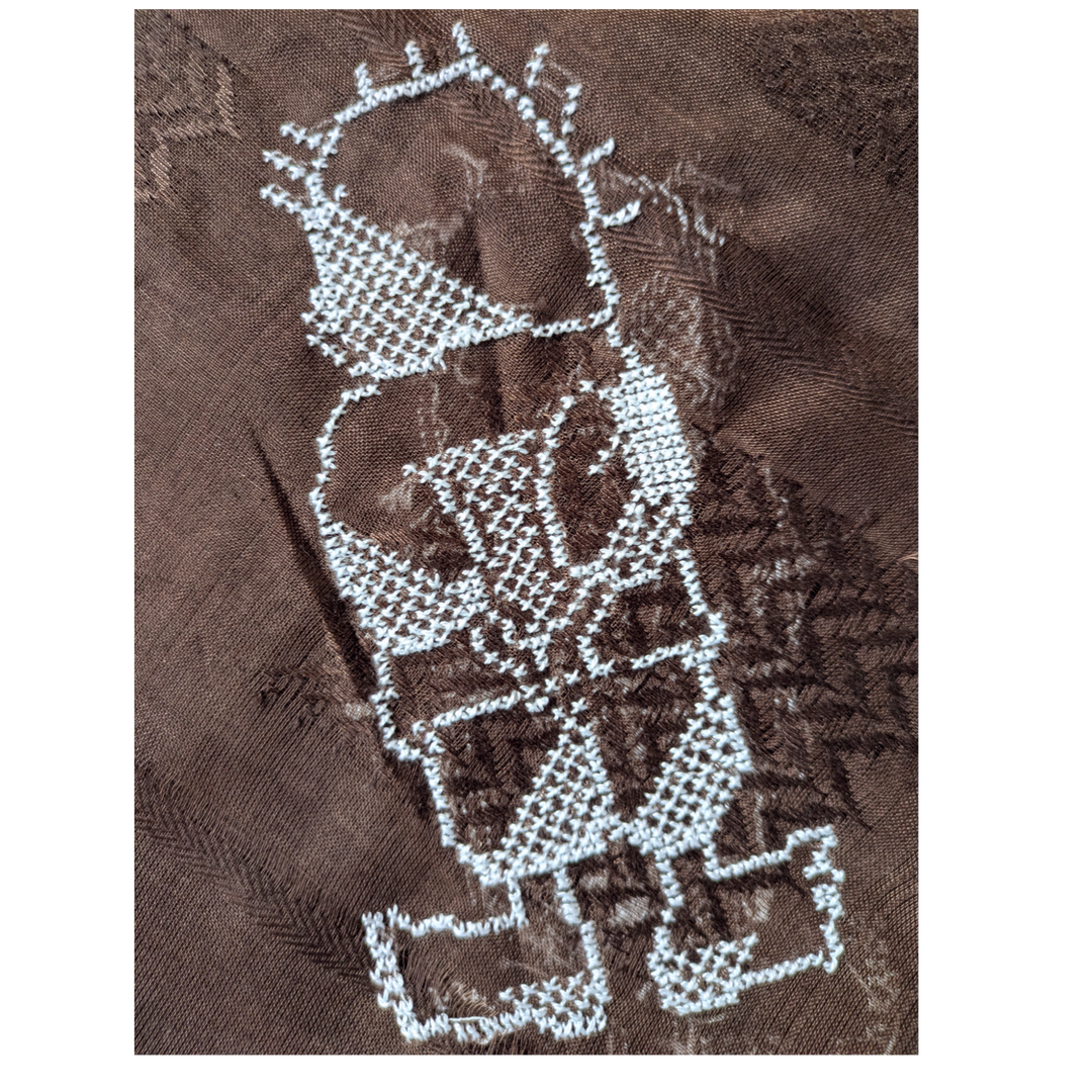 Hand embroidered Handala Keffiyeh