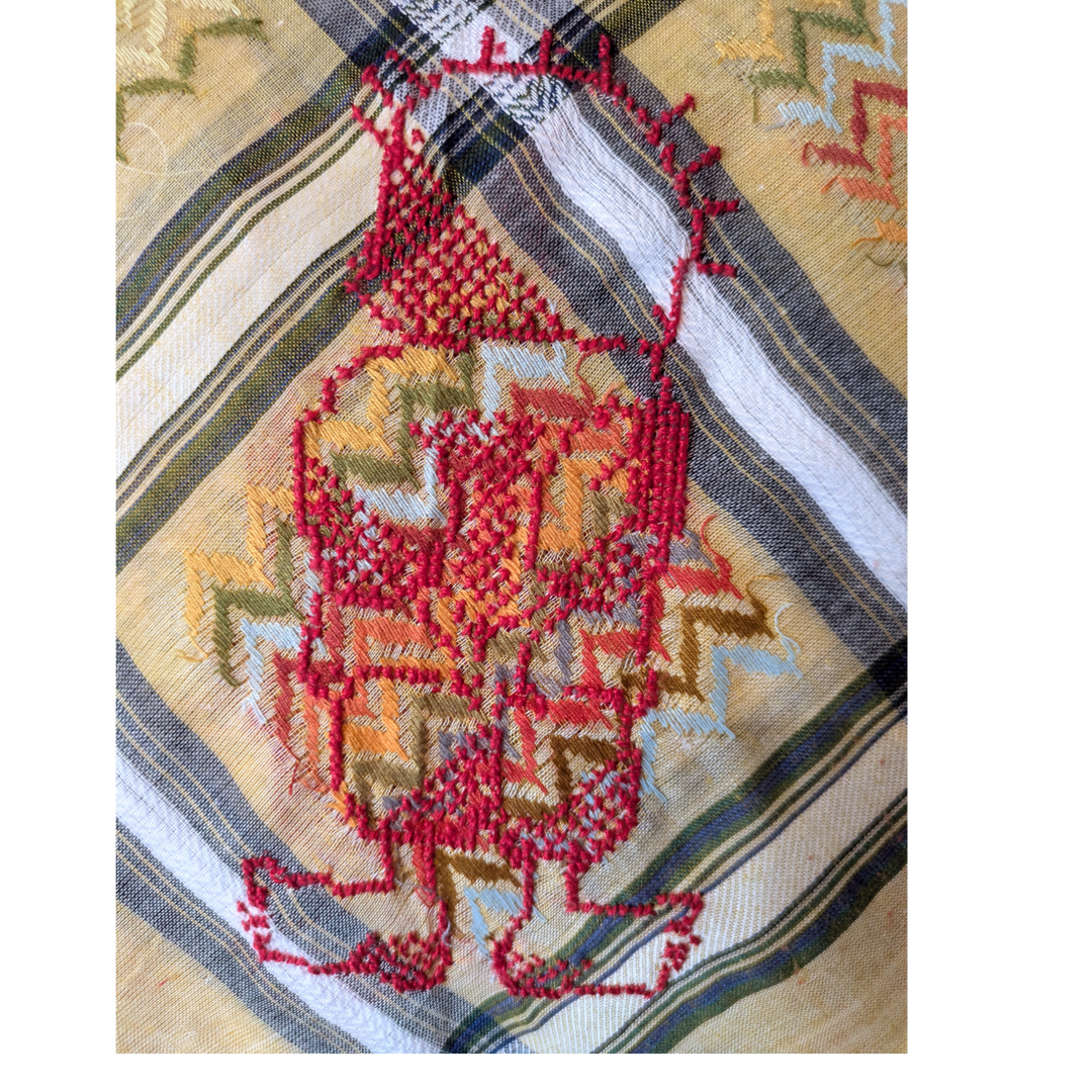 Hand embroidered Handala Keffiyeh