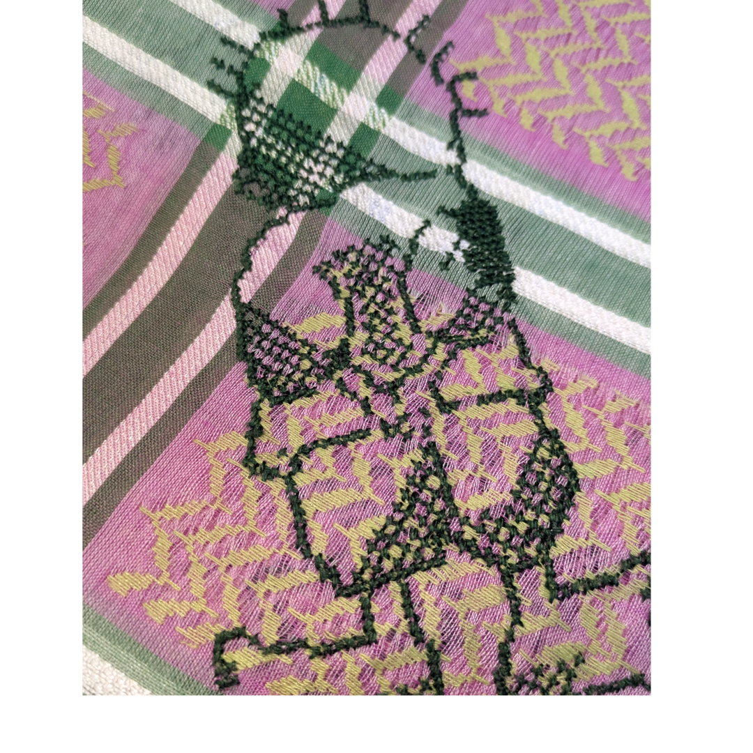 Hand embroidered Handala Keffiyeh