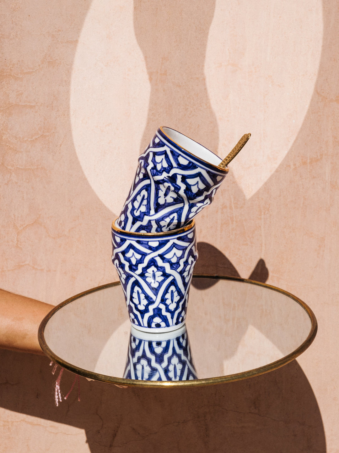 Moroccan Ceramic Coffee Cups: Set of 2