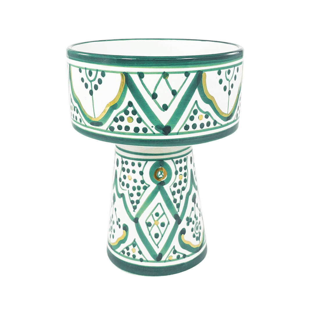 Hand-Painted Ceramic Footed Bowl