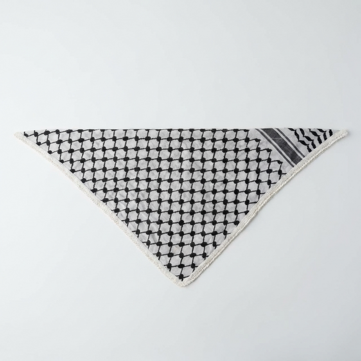 Keffiyeh Triangle Bandana - Traditional Black and white