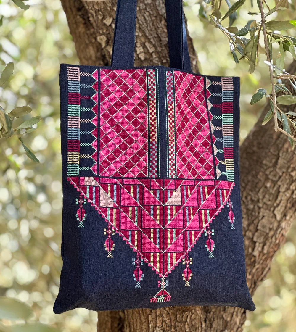 Gaza Chest Panel Necklace Denim Tote Bag