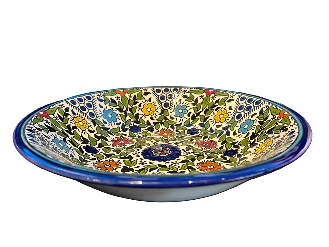 Delicate circular pattern round serving platter (Made in Palestine)