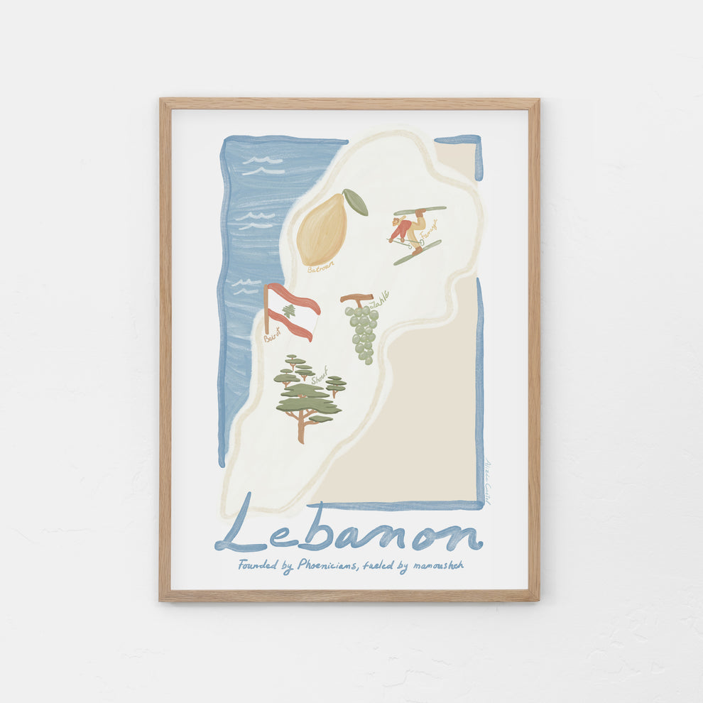 Map of Lebanon: Joyful tribute Poster (12x16)