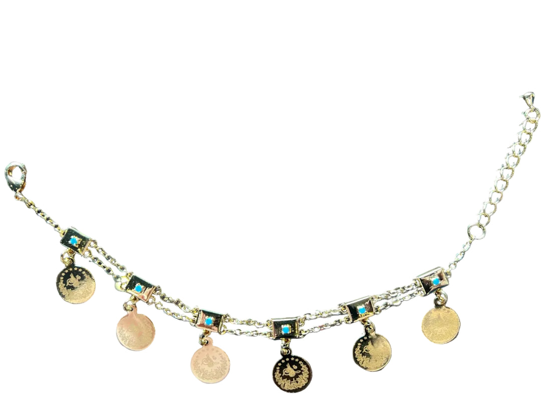 Lira Charm bracelet with turquoise