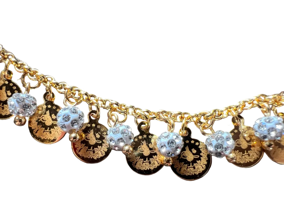 Lira Coins with small round charms bracelet