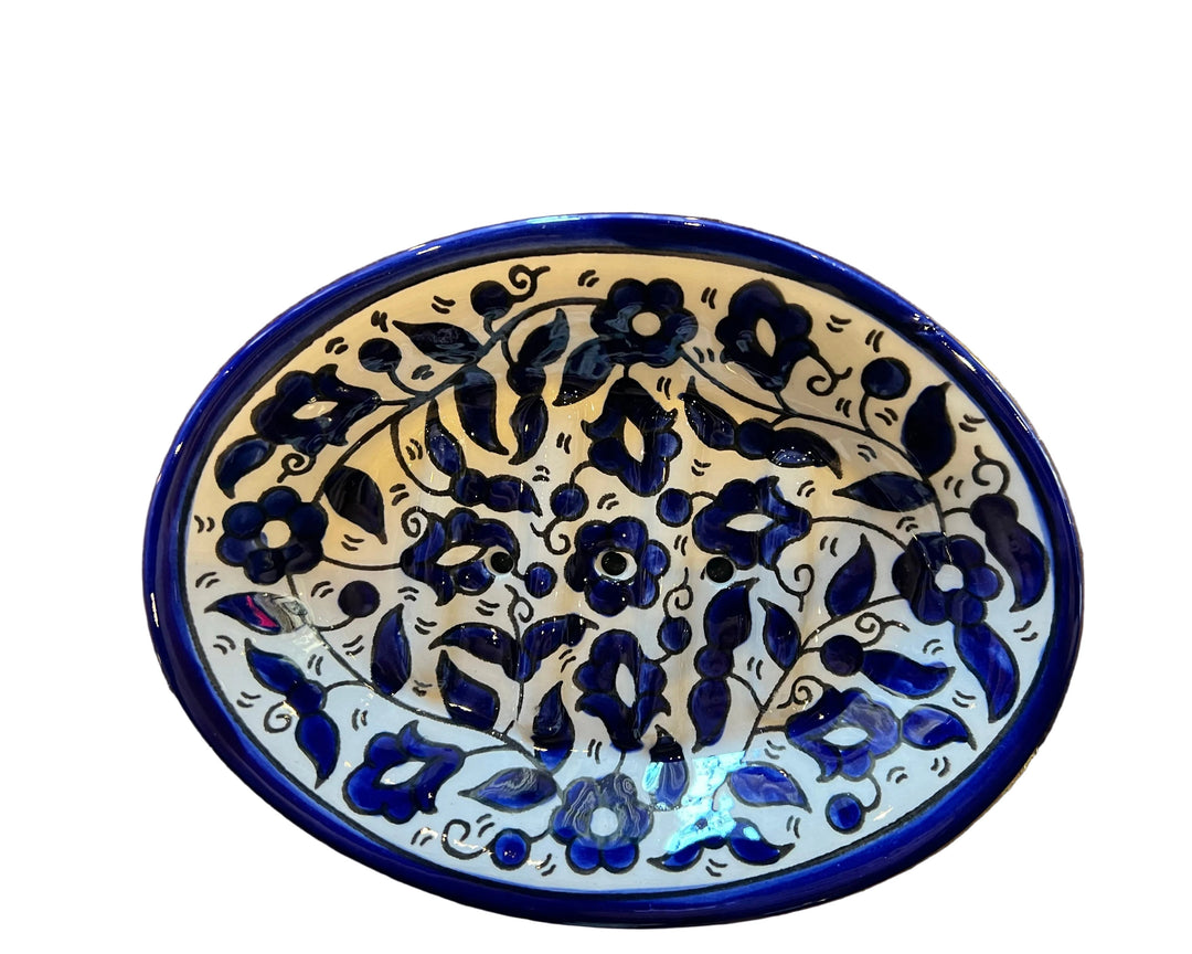 Ceramic Soap Dish with holes (Made in Palestine)