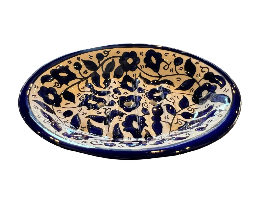 Ceramic Soap Dish with holes (Made in Palestine)