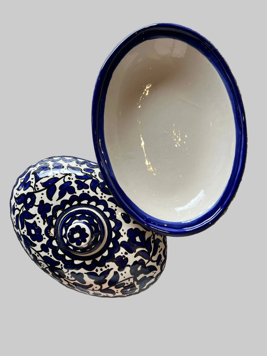 Oval dish with lid (Made in Palestine)