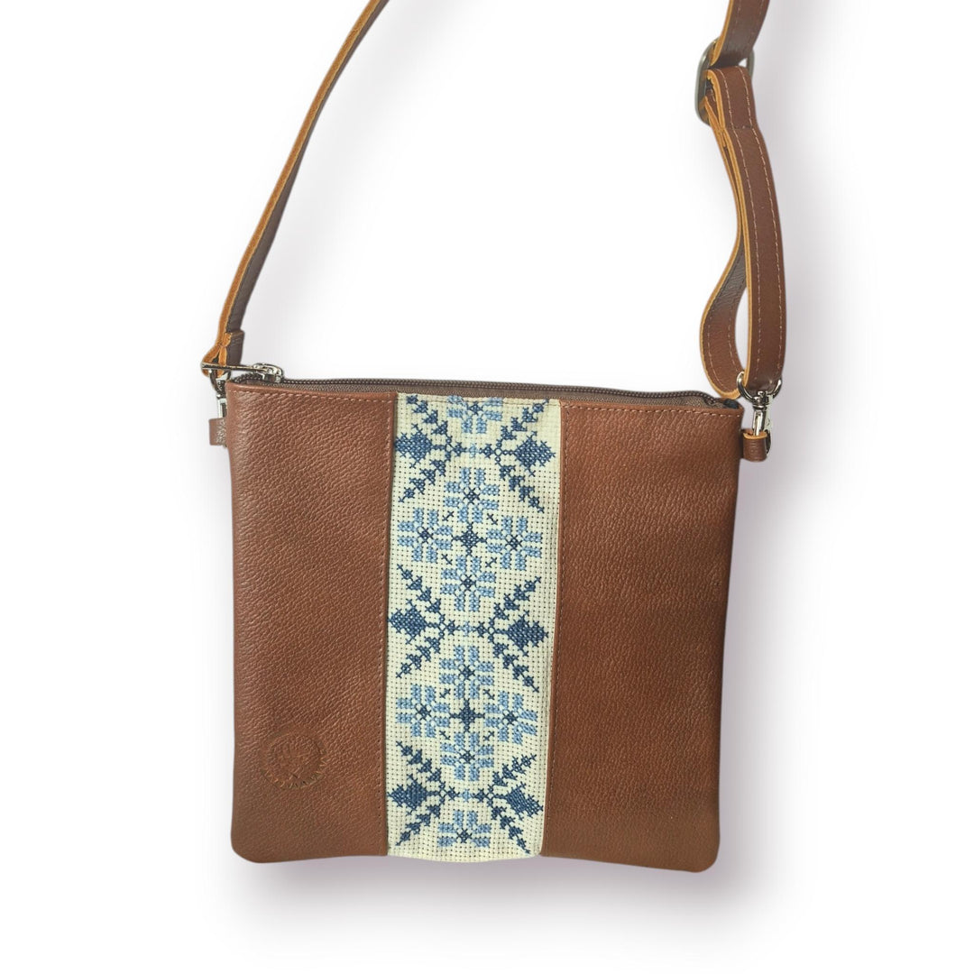 Leather Crossbody Bag with Tatreez
