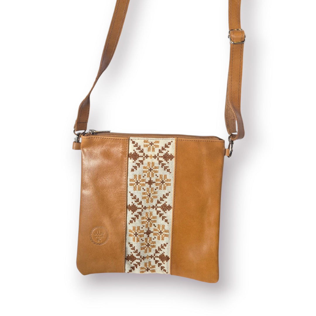 Leather Crossbody Bag with Tatreez